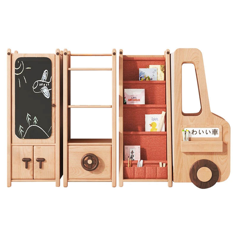 Creative Kids Furniture Car Shape Children Bookshelf Storage Kids Book Cabinet