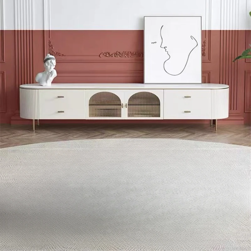 Mobili Tv Bianchi Nordici In Legno Porte In Vetro Pavimento Mobile Tv Moderno Di Lusso Home Storage Szafka Pod Telewizor Mobili Per La Casa