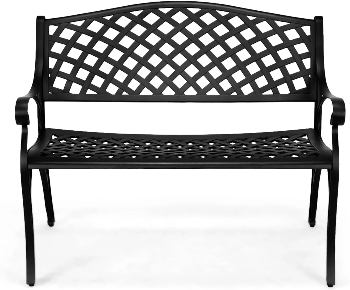 

VINGLI 40.5" Outdoor Bench Patio Garden Bench, Anti- Rust Cast Aluminum Patio Bench Front Porch Bench for Yard Lawn Entryway