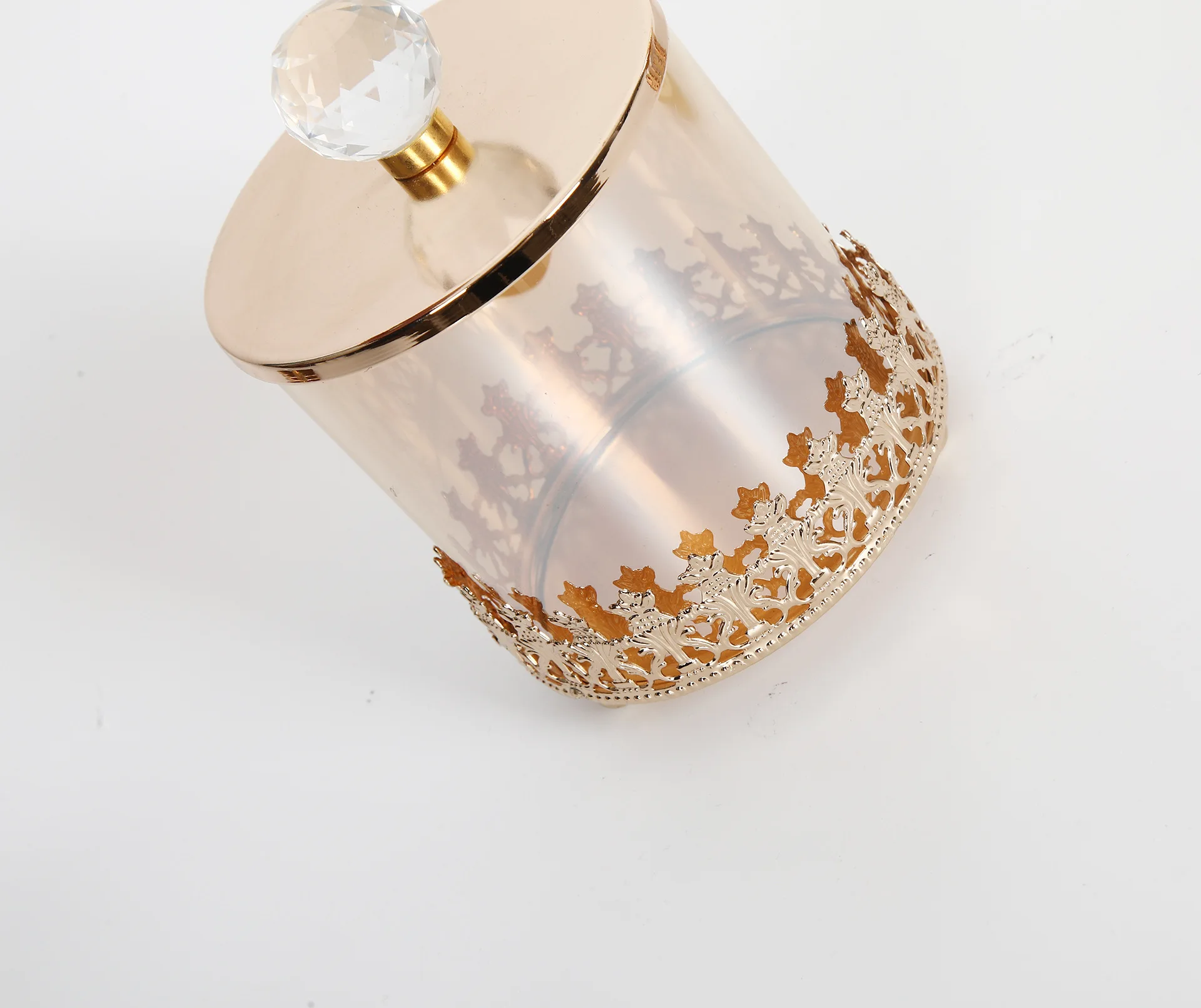 Metal Glass Candy Jar, Storage Jar, Ornamento