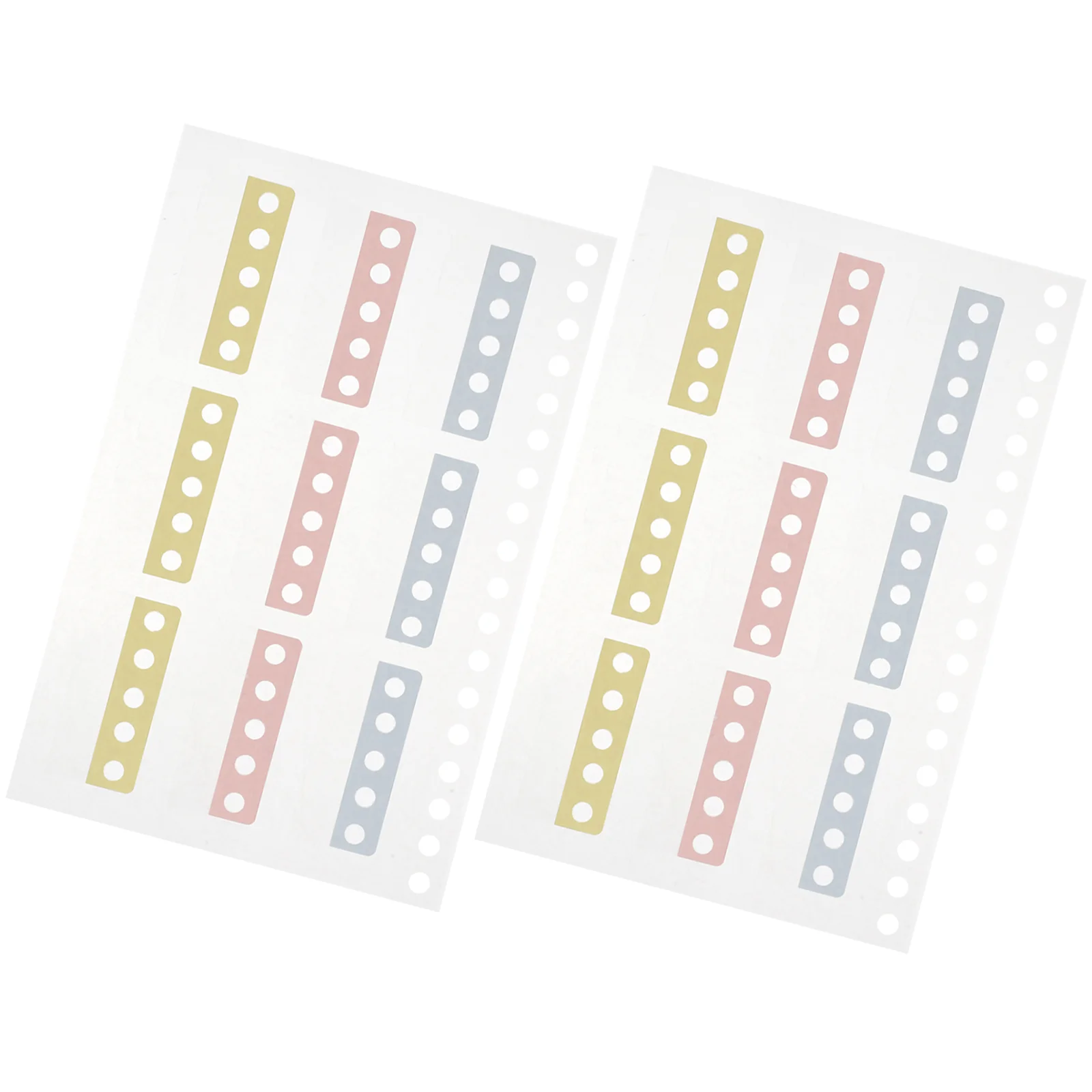 

2 Sheets Paper Tags Loose-leaf Hole Repair Subsidy Book Tabs Banner Notes Stickers Expand File Self Adhesive Annotation