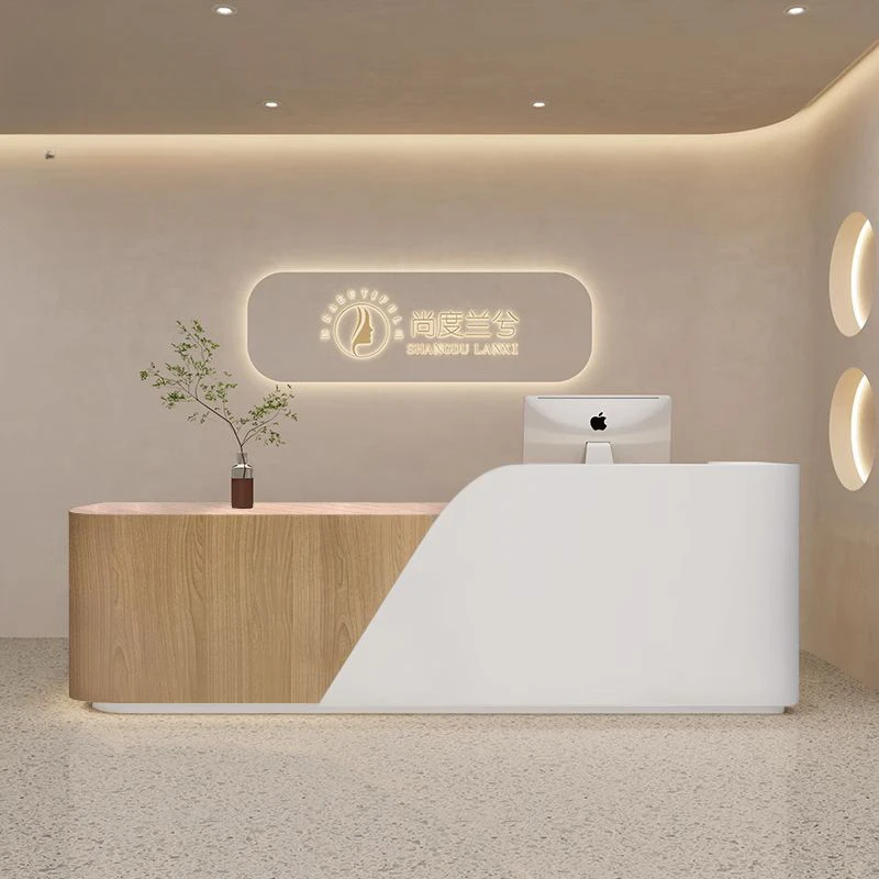 Front Register Reception Desks BarHair Clothing Shop Cashier Reception Desks Modern Comptoir De Caisse Boutique Bar Furniture