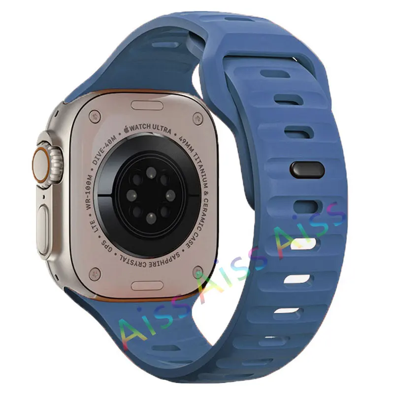 ตัวเลือกสินค้า สายซิลิโคนสีส้มกันน้ำ สำหรับ Apple Watch ทุกรุ่น