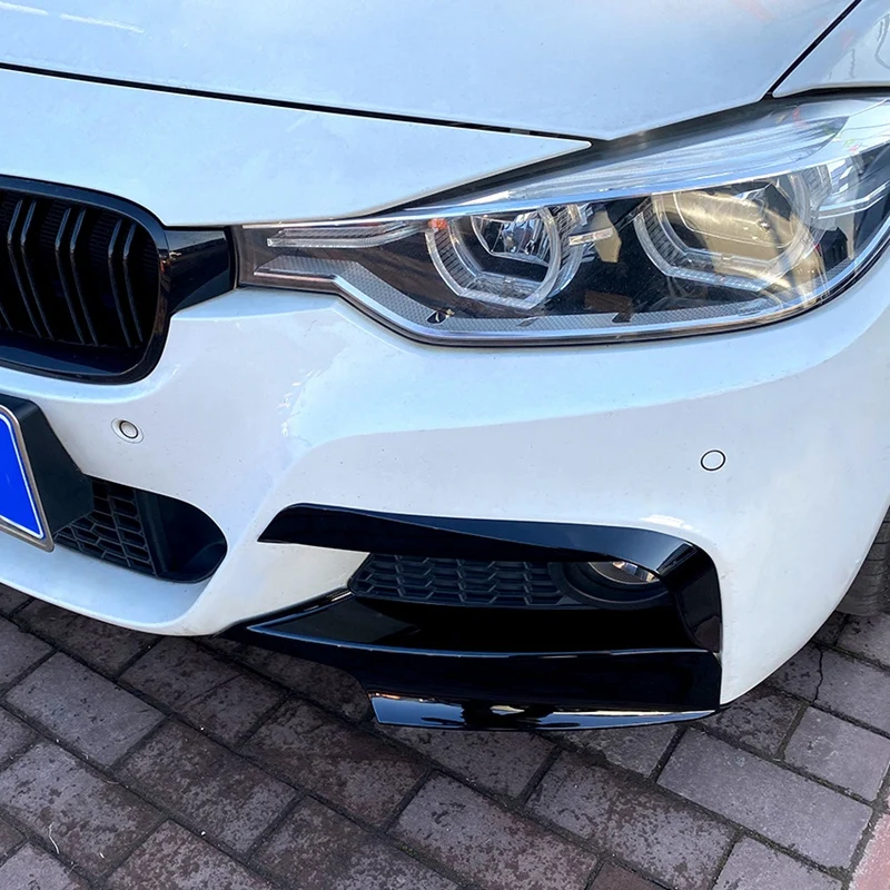 자동차 앞 범퍼 스플리터 스포일러 키트, 안개등 커버, BMW F30 F35 M 팩 320I 325I 2013-2019, 4 개