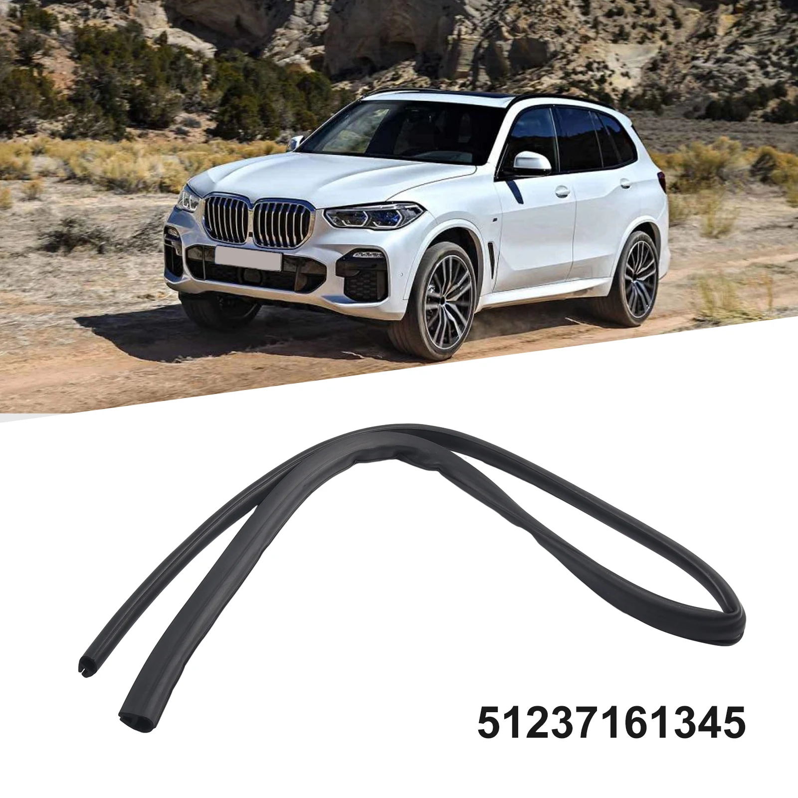 

Engine Hood Sealing Strip 1pc 51237161345 Accessories Black Car Truck Parts Direct Replacement Easy Installation