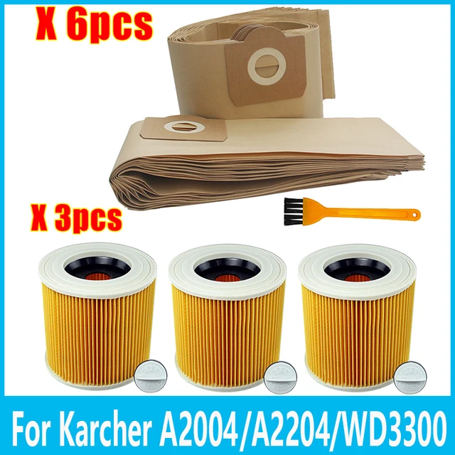10pcs Vacuum Cleaner Dust Filter Paper Bag For Karcher Wd2250 A2004 A2054  Mv2 Robot Vacuum Cleaner Parts Replacement Dust Bags - Vacuum Cleaner Parts  - AliExpress