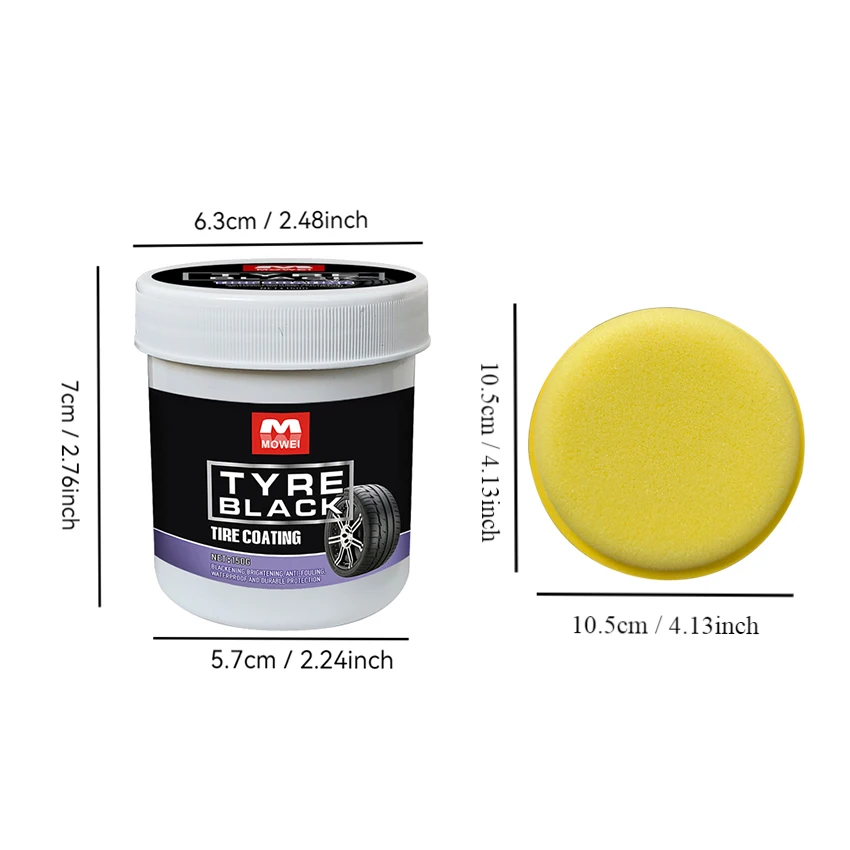 Tire Coating Wax 150g - Enhanced Black Shine, Durable Protection Wax for Car and Motorcycle Tires, Exterior Decoration Restorati 3