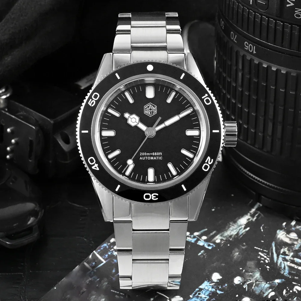 Orologio San Martin Per Uomo 39.5Mm Diving Sandwich Dial Sapphire Yn55 Orologio Da Polso Meccanico Automatico 200M Bgw9 Luminoso Sn051-G2