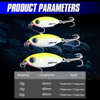 FJORD 10 גרם 15 גרם 20 גרם Jig Hard Lure Micro Sea Slow Sinking Shore Casting Metal Jig UV Night Glow Bait Flattening Fishing Accessories 2