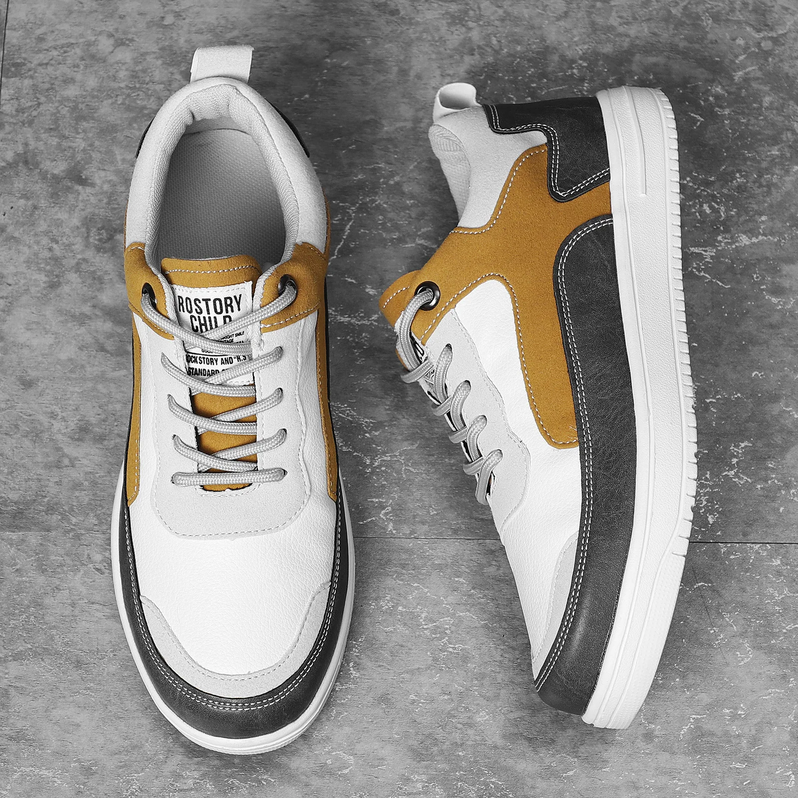 Leather Shoes Men Sneakers Men Shoes Fashion Sneakers for Men Leather Shoes Comfort Lightweight Casual Outdoor Walking Footwear Plus Size 46