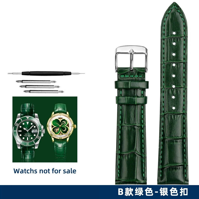 High Quality Green Watch Strap with Butterfly Buckle - Business Casual Design