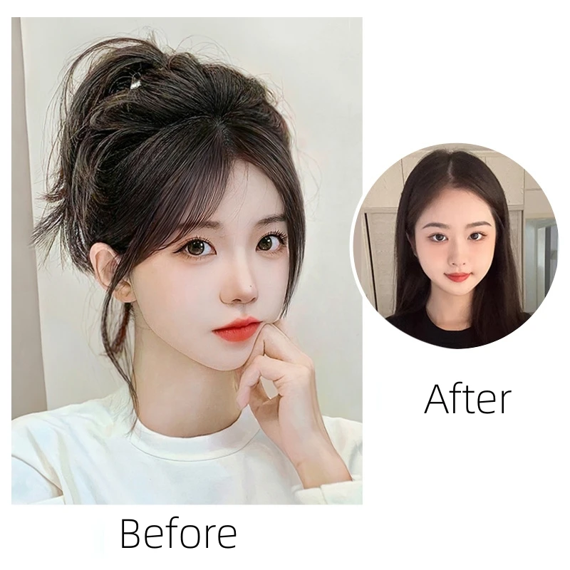 Human Hair Bangs Clip In Baby Hair For Women