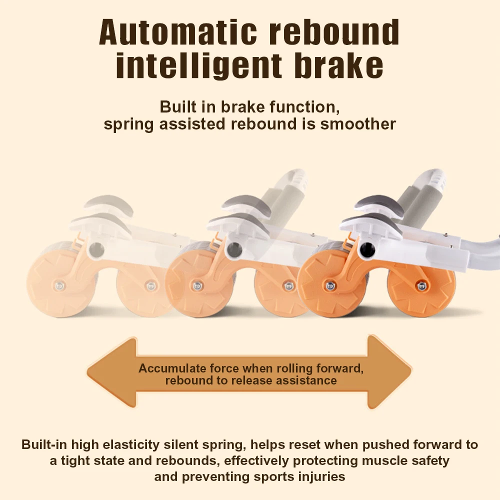 AB Roller Wheel Automatic Elbow Support Abdominal Wheel For Abdominal Exercise Dolly Core Strengthen Trainer With Timing Pad abdominal wheel abdominal fitness instrument abdominal workout aids