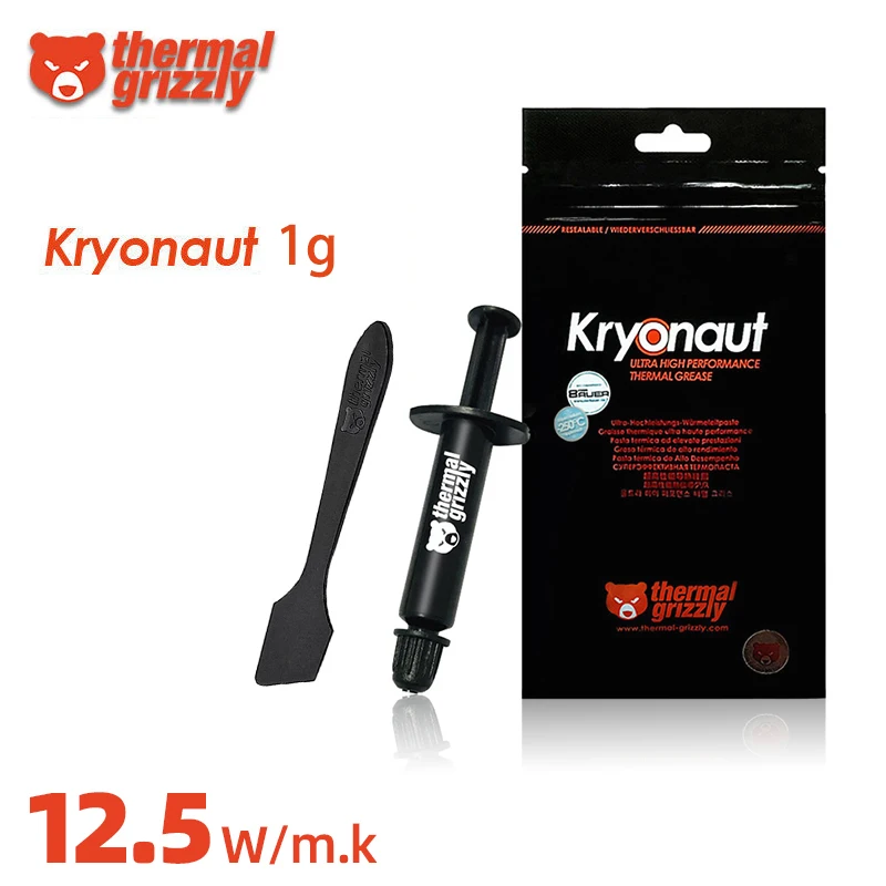 Thermal Grizzly Kryonaut Compound Wärmeleitpaste für GPU und CPU-Kühler Hochleistungskühlung Silikonfett