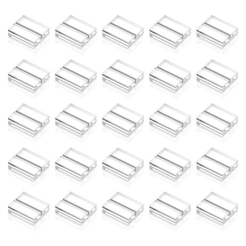 

NEW-25Pcs Acrylic Stands Place Card Holders 1.2 Inch Table Number Stands Clear Card Display Stand For Table Wedding Photos