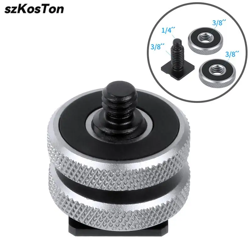

1/4 Hot Shoe Mount Phone Holder Dual Nut Cold Shoe Adapter Bracket For Canon Sony Nikon DSLR Camera Studio Accessories