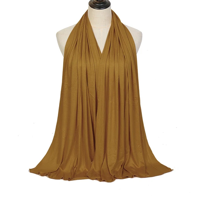 Écharpe Hijab en Jersey de coton Modal de qualité supérieure, châle musulman Long, Turban doux uni, bandeau pour femmes, bandeau africain 170x60cm