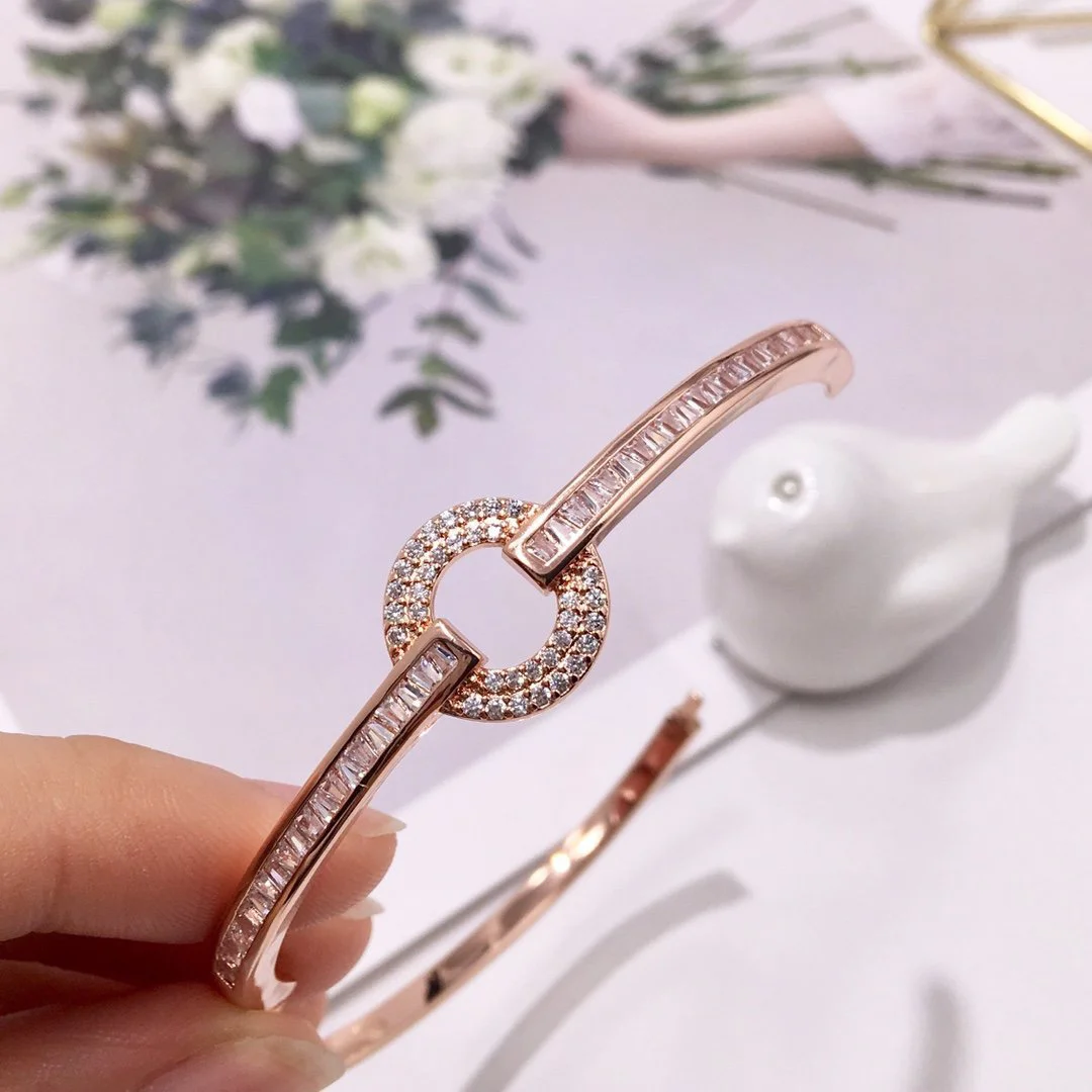 2022 Hot Trend Brand Luxury Circle Diamond Bracelet Gold Rose Gold SilverEveryday Wear, Party, Birthday