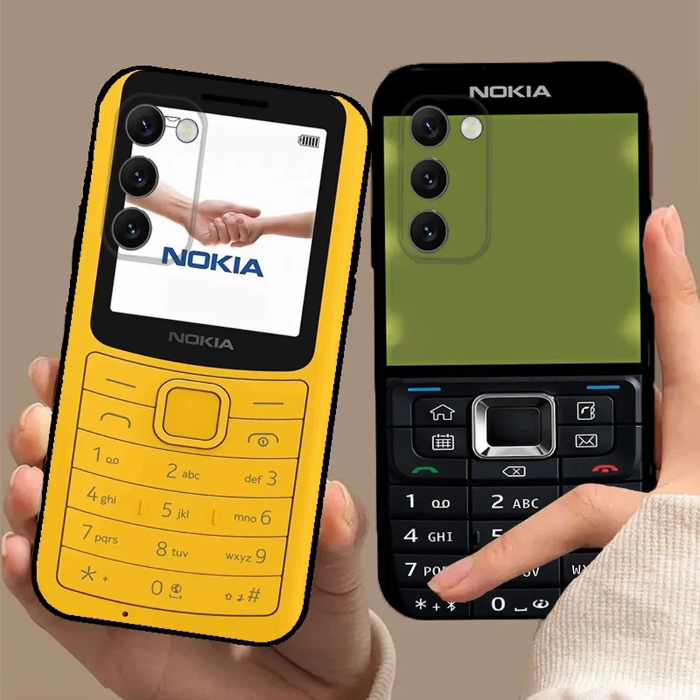 Custodia Per Telefono Vintage N-Nokia Per Samsung S23,23,22,30,21,10,9,Note20 Ultra,Lite,Ultra,5G,Plus,Fe, Custodia Morbida Nera