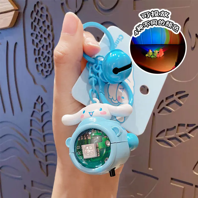 Key Chain Sanrio Keychain Sunset Light Ship Series Genuine Kuromi Hello Kitty Cinnamoroll Backpack Pendant Car Keyring Kids Gift