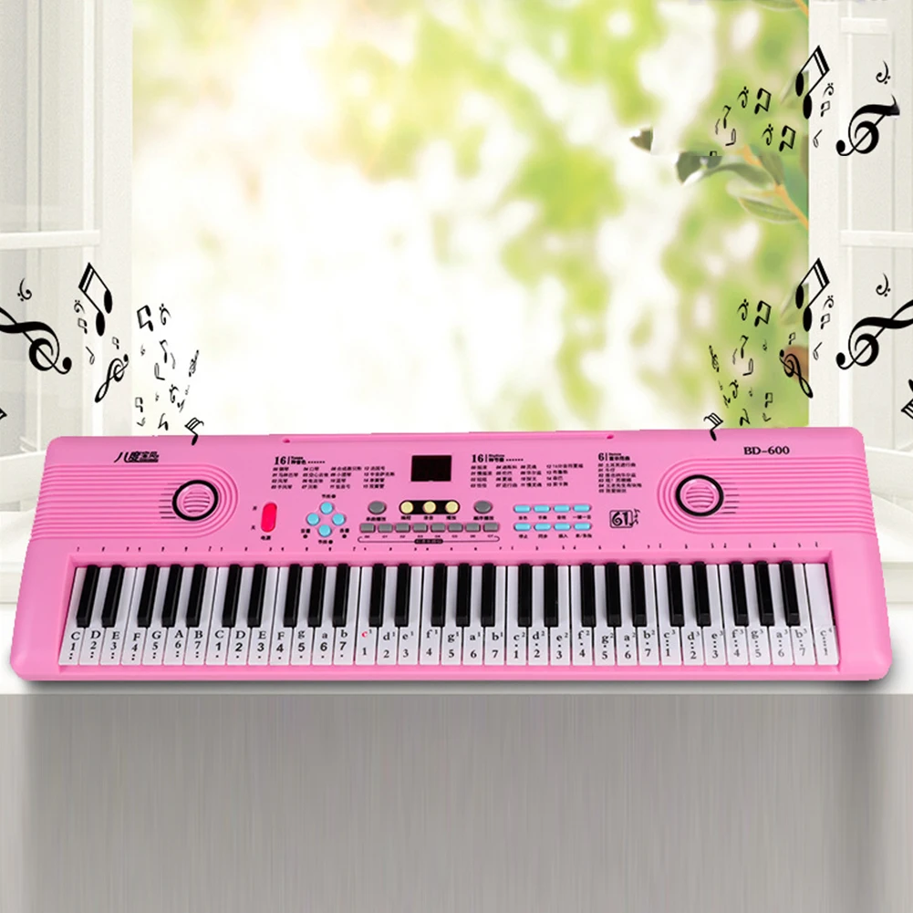 Digital Keyboard Microphone Musical Instrument Adults Kids Toy Professional 61 Keys Electronic Piano Keyboard
