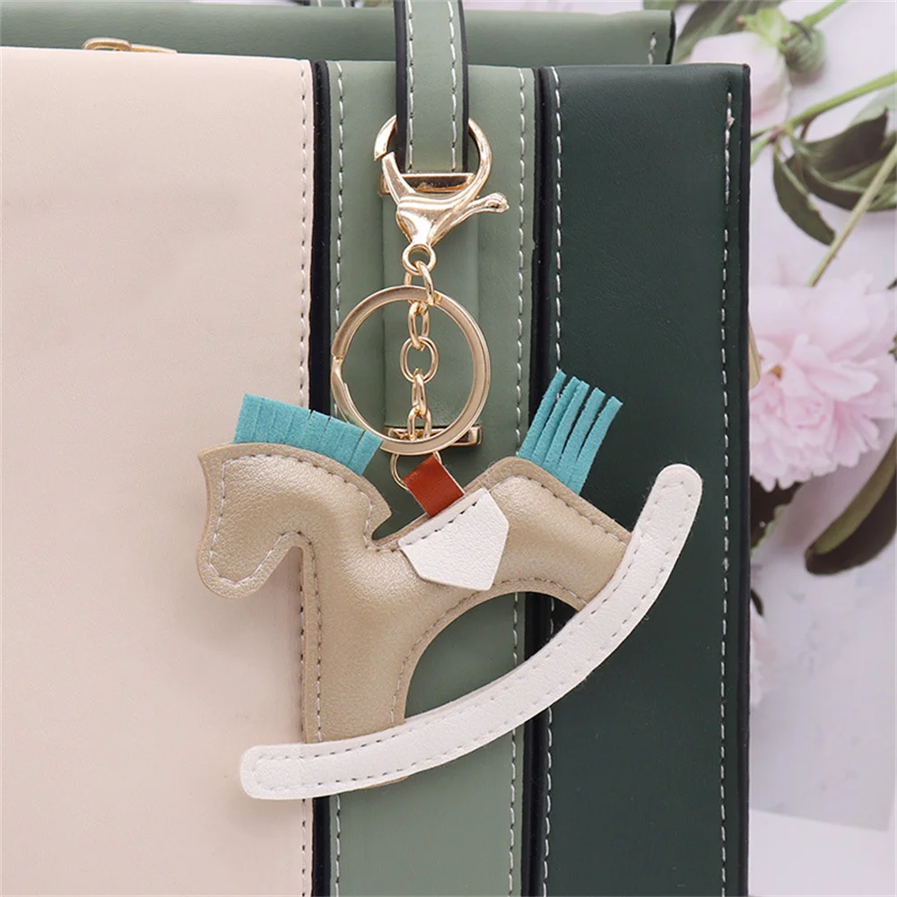 Whimsical Horse Keychain with Leather Tassel – Delightful Accessory
