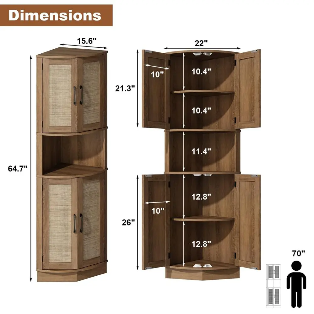 Rattan Corner Storage Cabinet 1