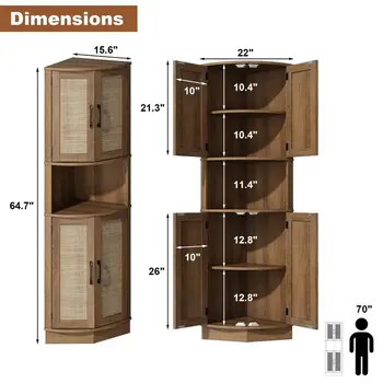 Rattan Corner Storage Cabinet 1