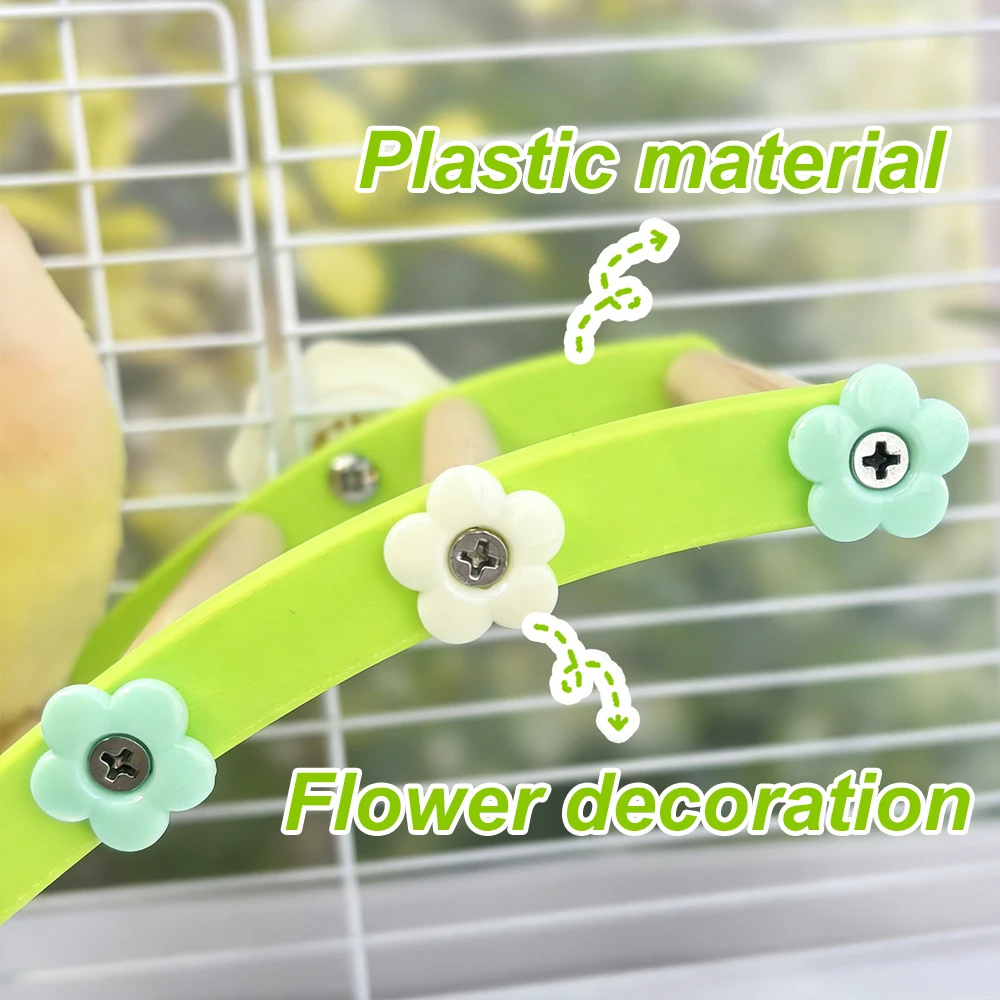 Bird Enrichment Climbing Ladder Bridge Toy - Flower Design for Cage Decor and Boredom Relief