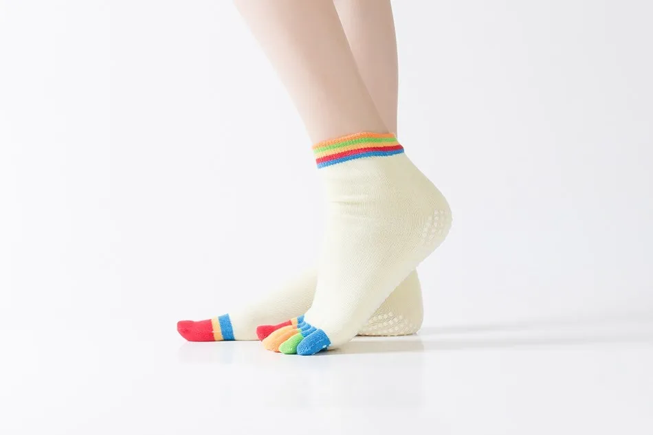 WOSWEIR 1 Pair Women Sports Yoga Socks Five Finger Slipper Anti Slip Lady Pilates Ballet Heel Professional Dance Protector 27 S10cac3f1e0c044baa61d8fa9525f63bec