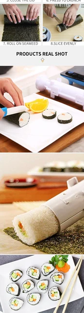 PUROSUR Sushi Roll Maker Making Kit Mold Sushezi Rice Roller Mold Kitchen DIY Set, Size: 11.4