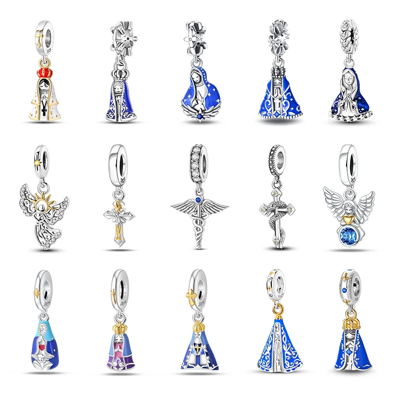 

925 sterling silver cross religious belief series charm beads suitable for Pandora original bracelet DIY exquisite jewelry gifts