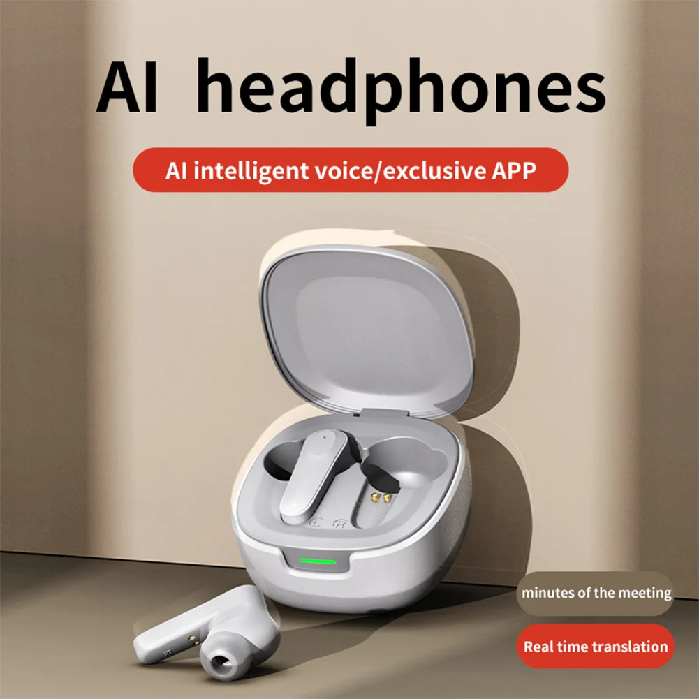 [AI Translator Earphone] A98 Bluetooth5.4 Translation Earbuds AI Real-time Wireless Headphones Office Travel 16mm Driver Unit