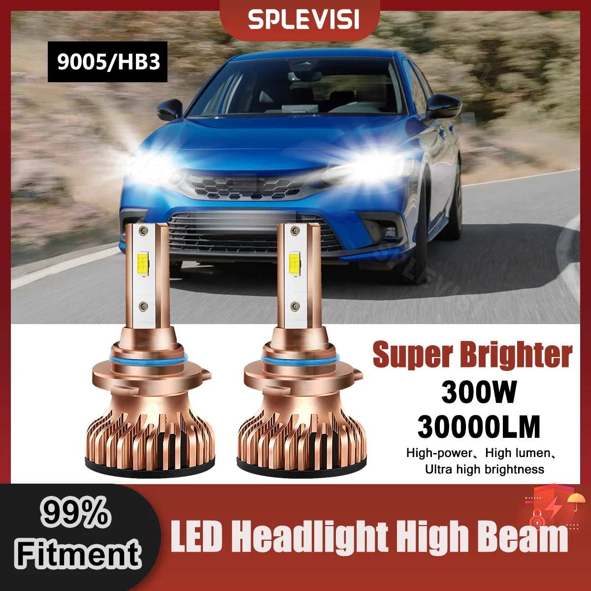 

SPLEVISI 9005/HB3 LED Headlight High Beam For Honda Civic IX FB 2011 2012 2013 2014 2015 2016 2017 2018 2019 2020 2021 2022 2023
