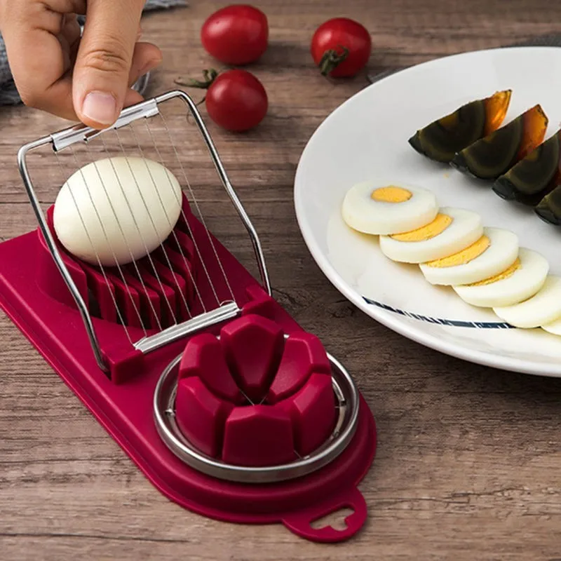 Multifunctional Egg Cutter Stainless Steel Egg Slicer Sectioner Cutter Mold Flower-Shape Luncheon Meat Cutter Kitchen Gadgets Kitchen