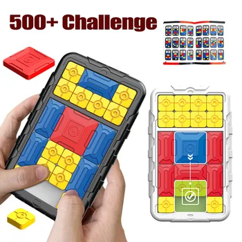 Slide Block Brain Game Challenge Huarong Road Brain Teaser Sliding Puzzles Logical Thinking Interactive Toy Board Game Kid Gift 1
