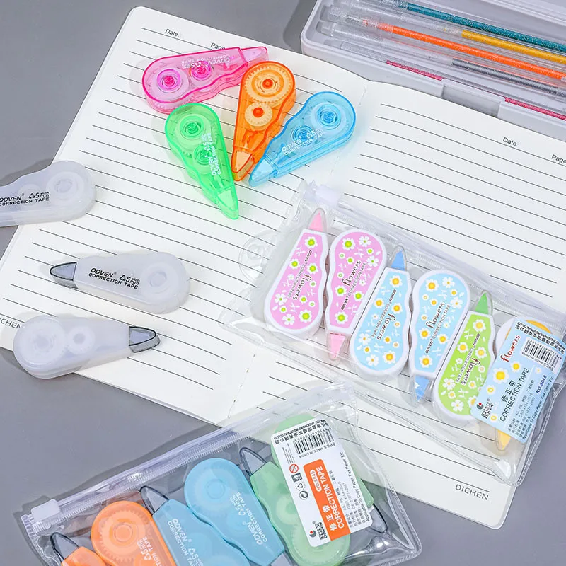 Correction Tape Stationery Set 6 pcs/set Cute Mini Color Correction Tape