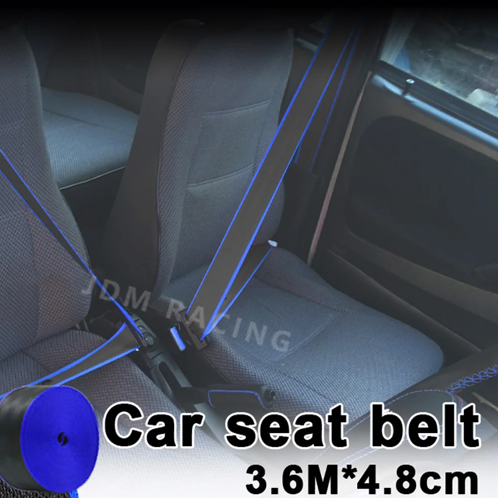 Pack of 5 Universal 3.6M Auto Strengthen Seat Belt Webbing Fabric Racing Car Modified Seat Safety Belts Harness Straps 5-seats — view 5