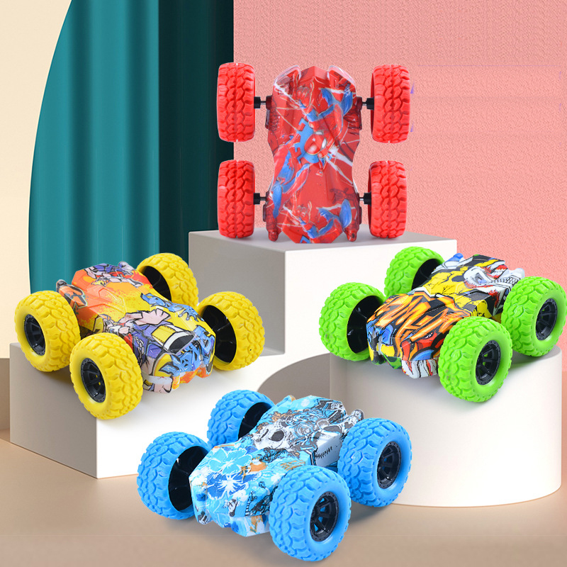 Cute Vehicle Toys Crashworthiness And Fall Resistance Safety Shatter-Proof Model Boy Funny Toy For Kids Double-Side Inertia Car 