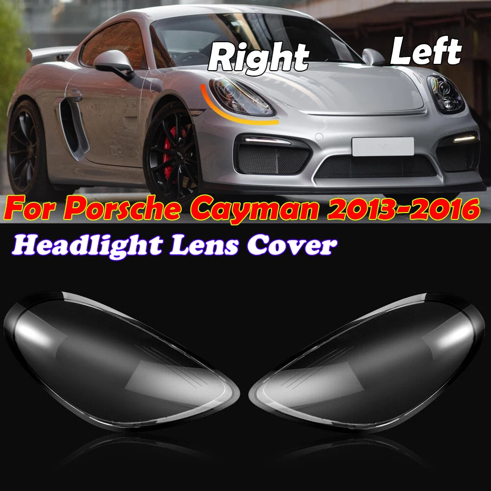 

Headlamp Case For 2013-2016 Porsche Cayman 981 Car Front Glass Lens Headlight Cover Light Transparent Lampshade Shell Replace