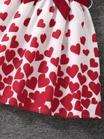 Ensemble deux pièces décontracté et mignon pour filles, gilet rouge, jupe florale en forme de cœur, tenue à la mode pour filles, printemps automne 6
