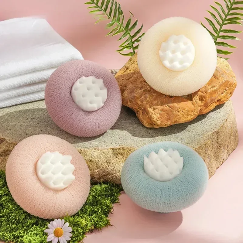 Sunflower Shower Ball Super Soft Massage Bath Ball Bath Towel Mud Sponge Bathroom Accessories with Suction Cup Round Brush
