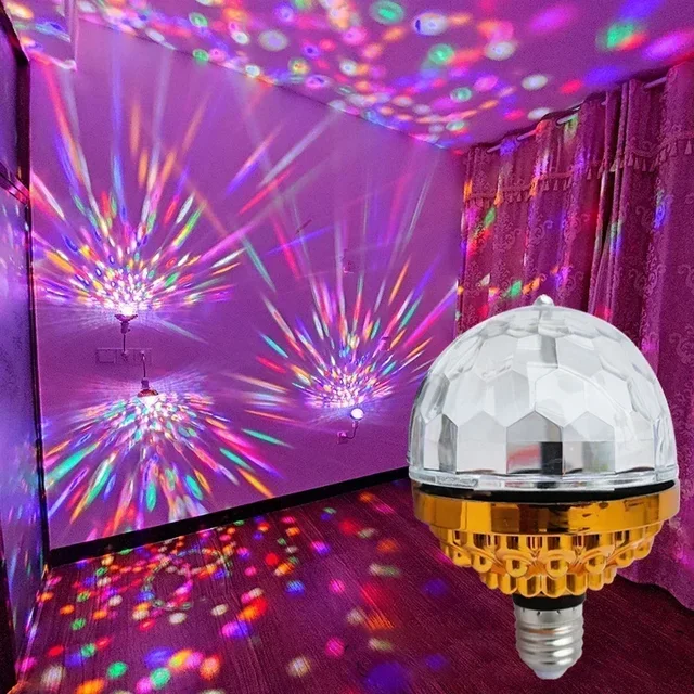 Leikurvo Lampada Disco LED E27 - 5W RGB, Rotazione 360°, Con Telecomando, Per Feste E Eventi - Foto 3