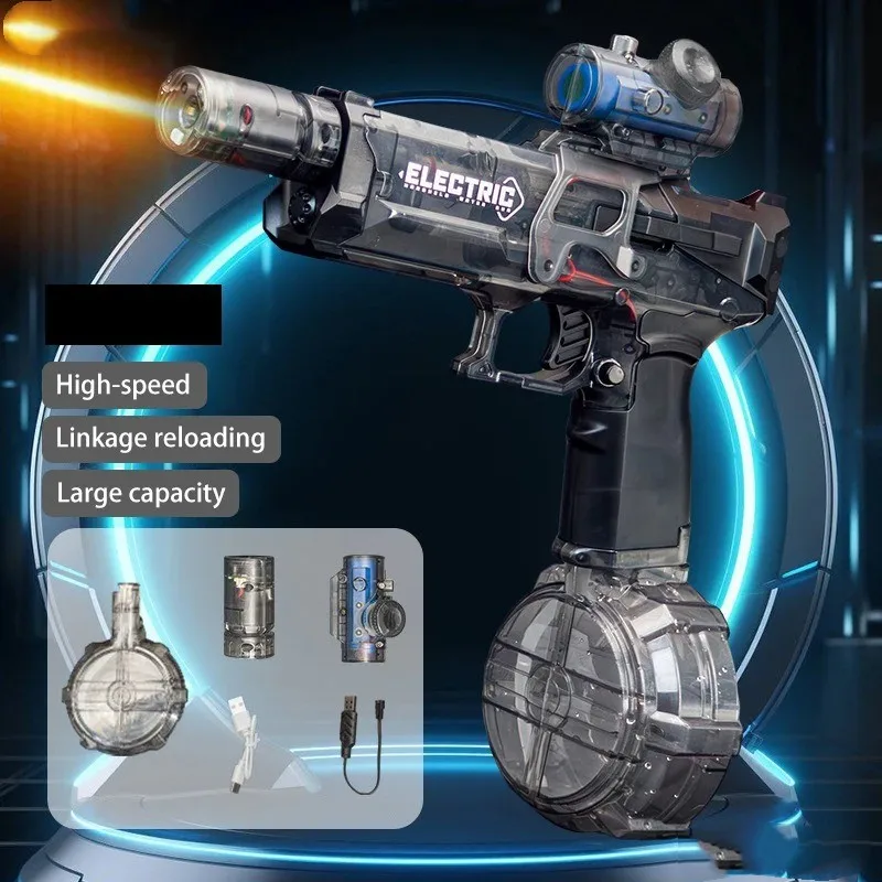 New Summer Electric Water Gun Toys Bursts High-pressure Strong Charging Energy Water Automatic Water Spray Children Toy 2