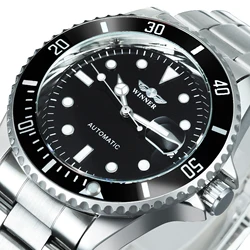 WINNER Classic Luminous Stainless Steel Men's Luxury Automatic Watch (BLACK BLACK NO BOX)