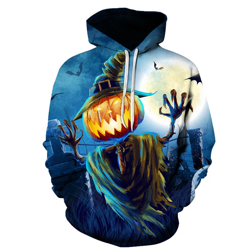 

New Fashion Hoodie 3D Picture Halloween Horror Pumpkin Hoodie Sweatshirt Men Ladies Pullover Harajuku Boys Girls
