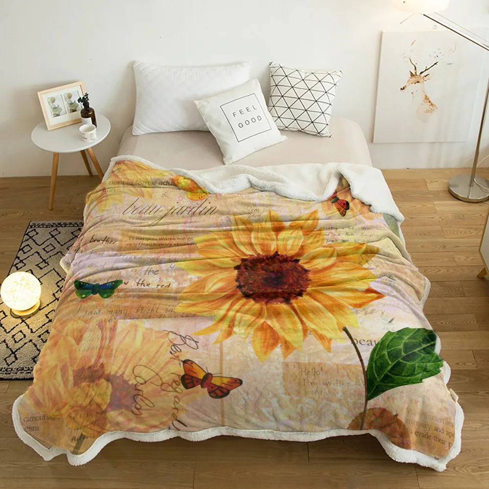 Fleece Throw Blanket | Fleece Bed Bedspread | Sunflower Blankets | Wool Throw  Blanket - Blanket - Aliexpress