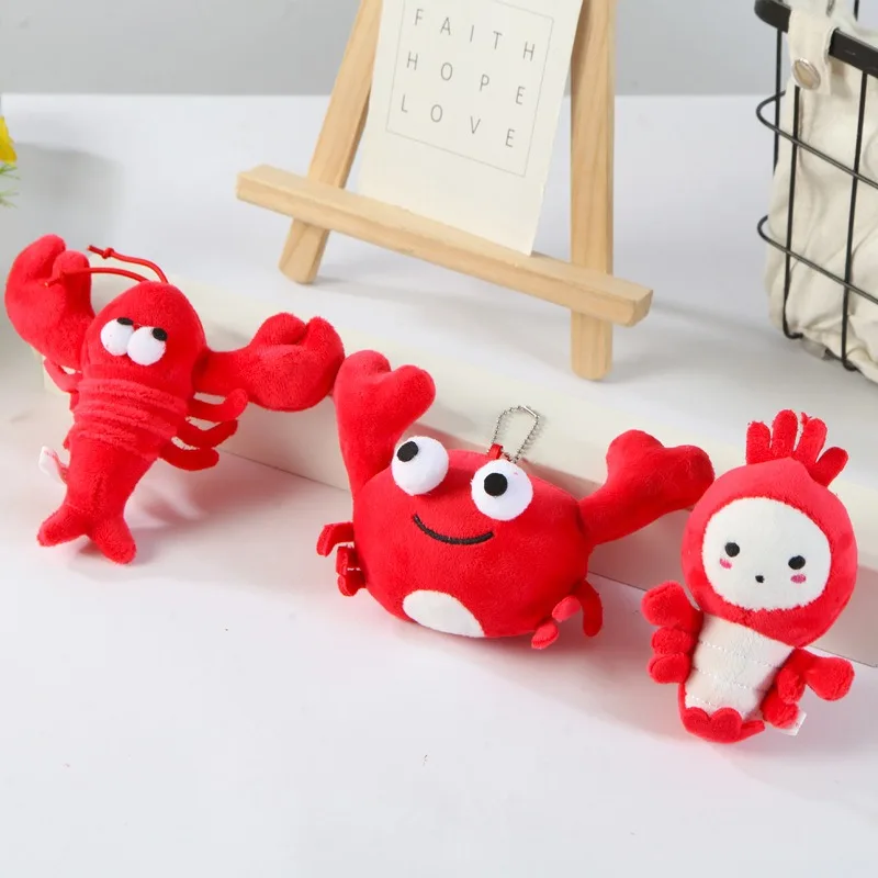 

Tuffed Animal Key Chain Holiday Gift Aquarium Souvenir Stuffed Animal Cute Crab Backpack Pendant Family Pet Doll Stuffed Crab