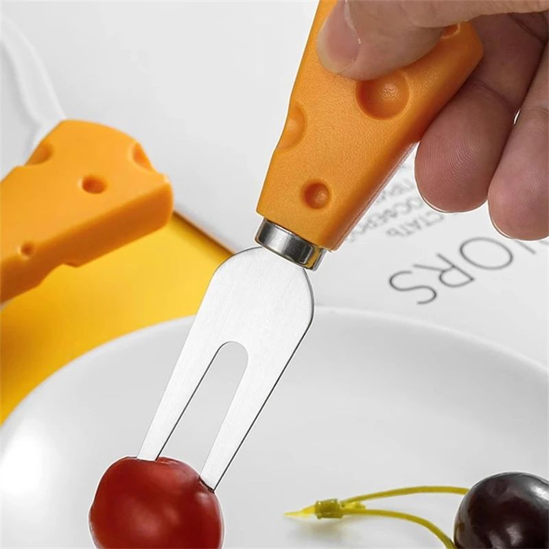 Cheese Knives Cutlery Wood Handle Steel Stainless Butter Spatula Fork Spoon Flat Shovel Creative Kitchen Cooking Tools 1PC cheese knives set