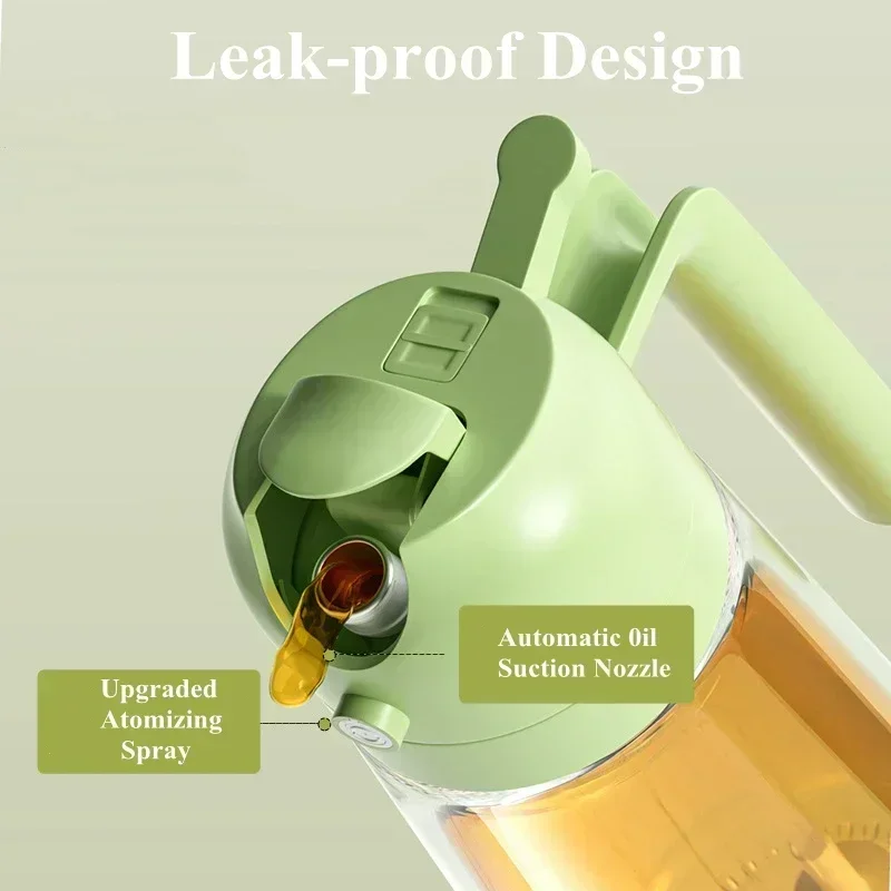2-in-1 Oil Dispenser Bottle Household Kitchen Leak-proof Olive-oil Bottle 470ml Oil Spray Bottles Seasoning Bottles Cooking Tool